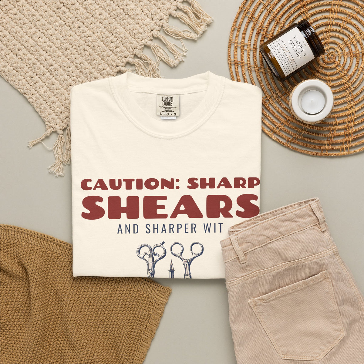 Funny Hairstylist Shirt - Caution: Sharp Shears and Sharper Wit
