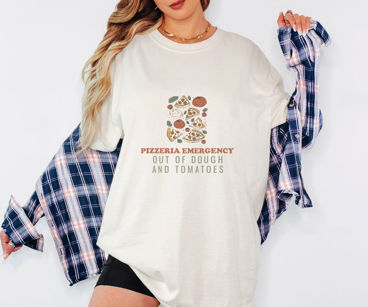 Pizza Lover Shirt - Pizzeria Emergency Out of Dough and Tomatoes Tee - photo 2