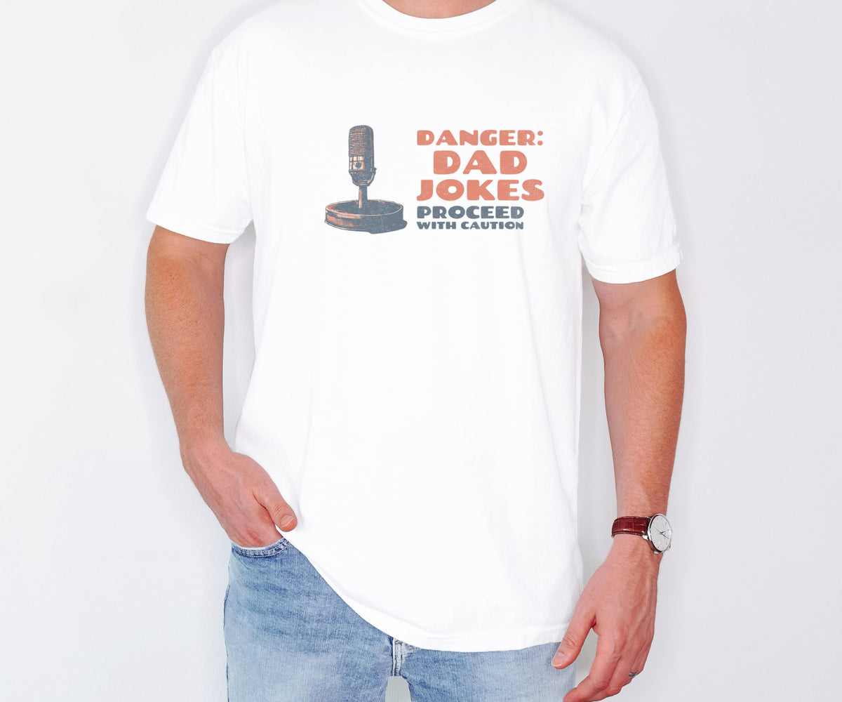 Dad Jokes Caution Shirt - Danger: Dad Jokes Proceed with Caution - photo 1