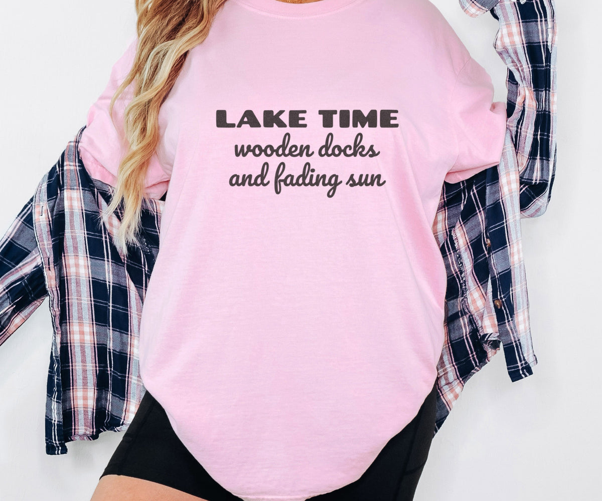 Lake Life Family Shirt - Lake Time Wooden Docks and Fading Sun - photo 1