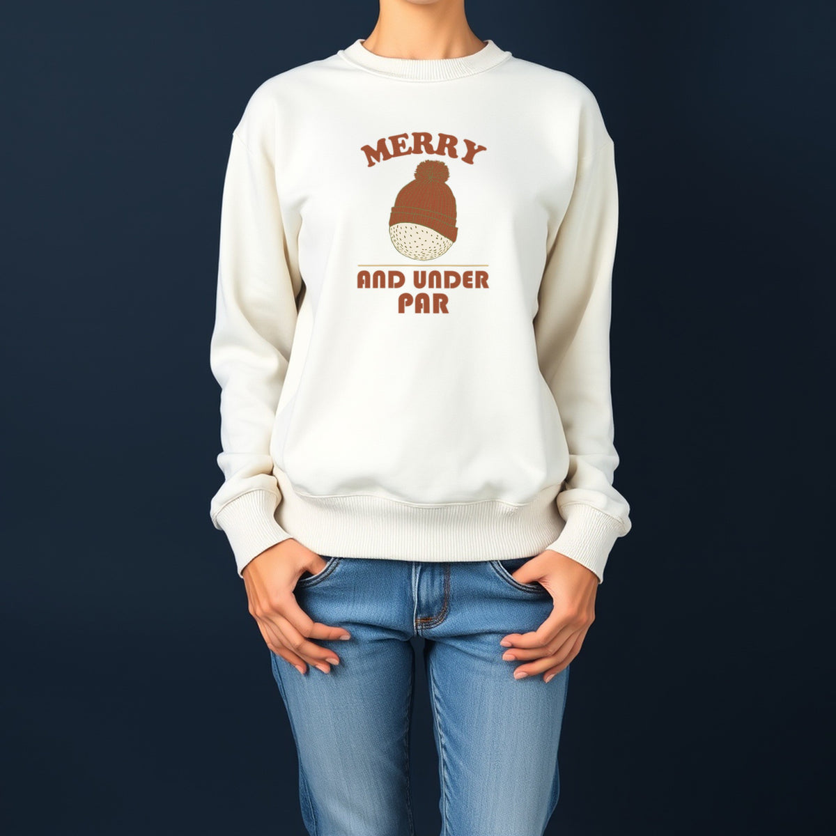 Golf Christmas Sweatshirt - Merry and Under Par Crewneck - photo 2