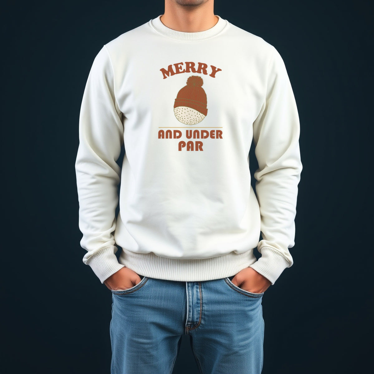 Golf Christmas Sweatshirt - Merry and Under Par Crewneck - photo 3