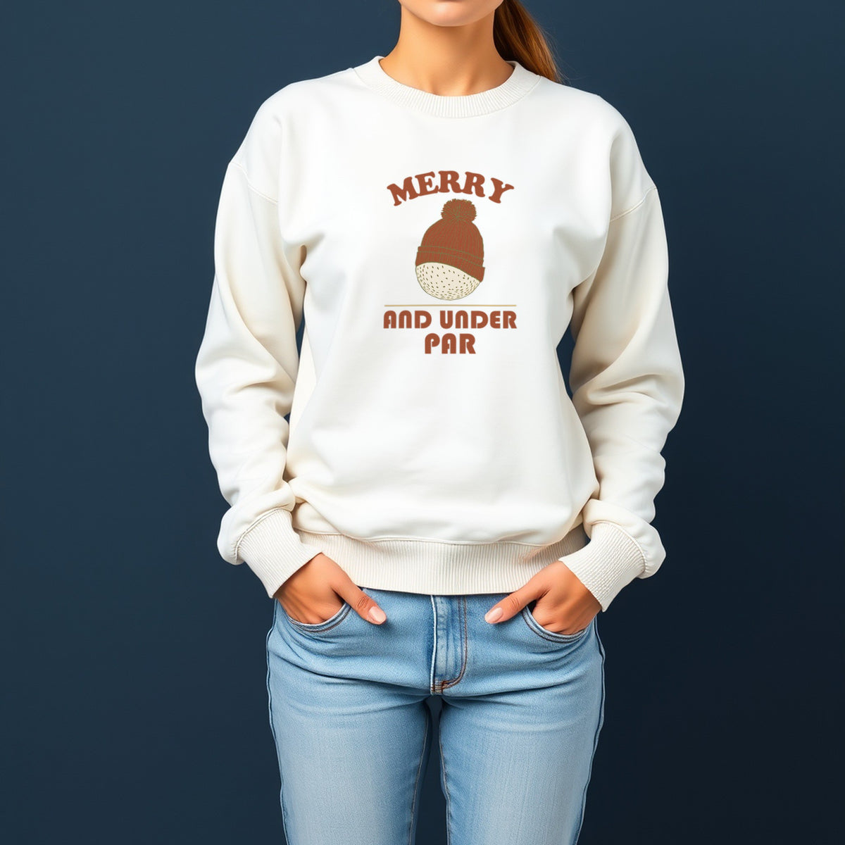 Golf Christmas Sweatshirt - Merry and Under Par Crewneck - photo 1