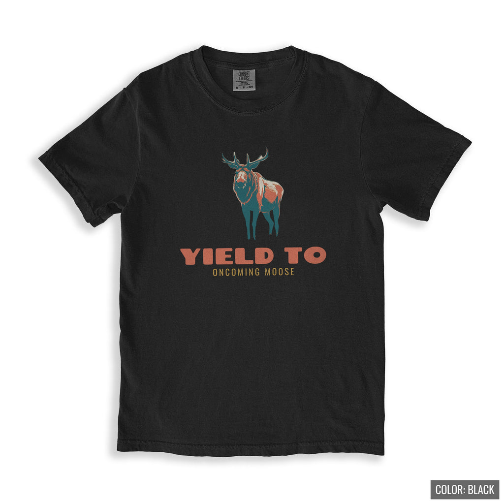 Moose Wildlife Lover Shirt - Yield to Oncoming Moose Tee - photo 3