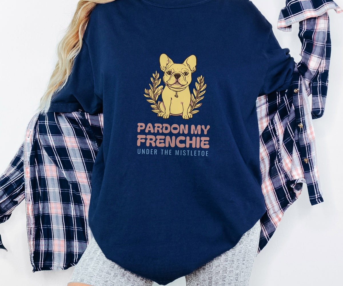 French Bulldog Owner Christmas Shirt - Pardon My Frenchie Under the - photo 1