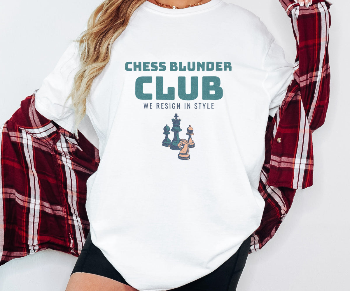 Funny Chess Player Shirt - Chess Blunder Club We Resign in Style - photo 1