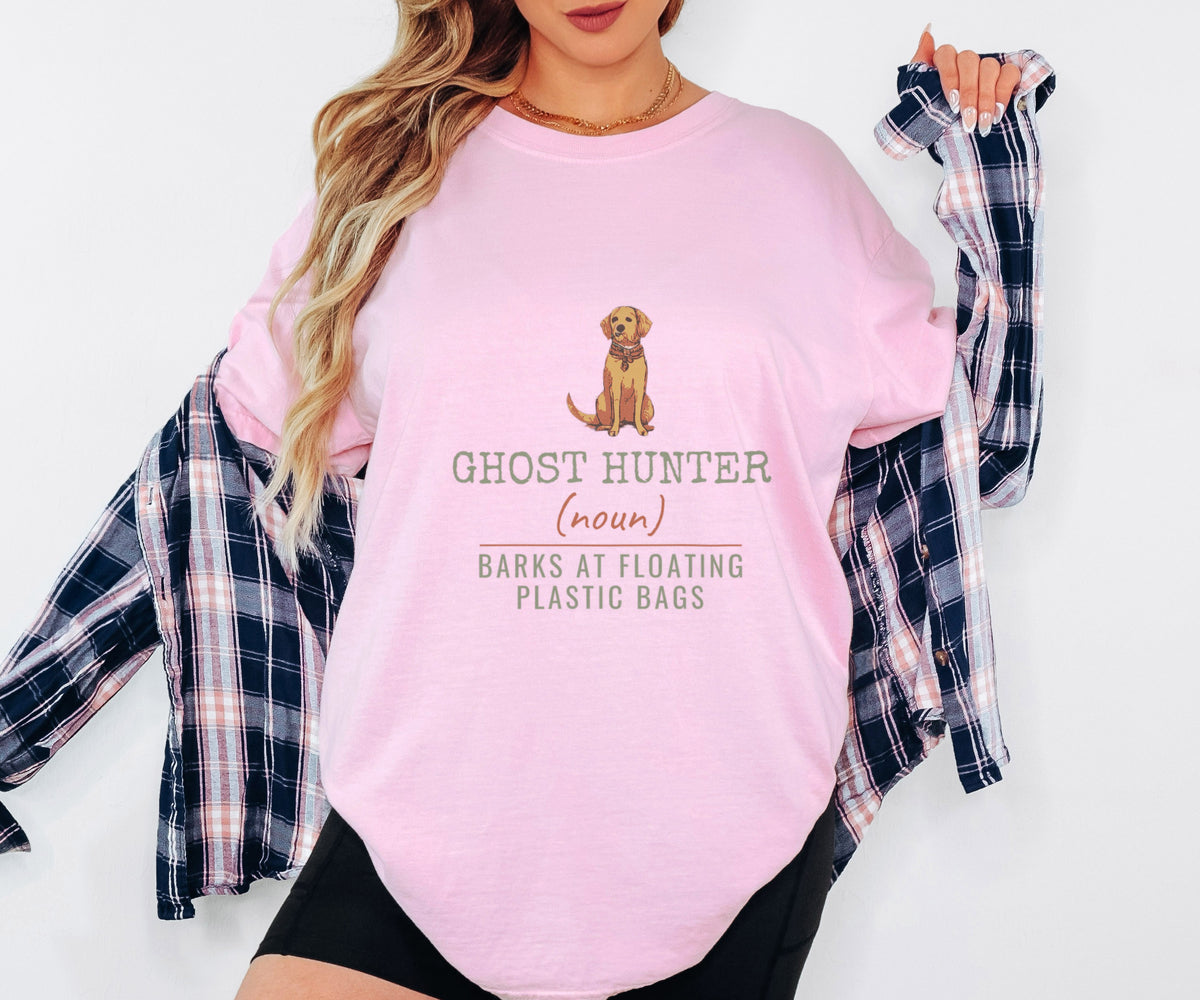 Dog Mom Halloween Shirt - Ghost Hunter Barks at Plastic Bags - photo 1