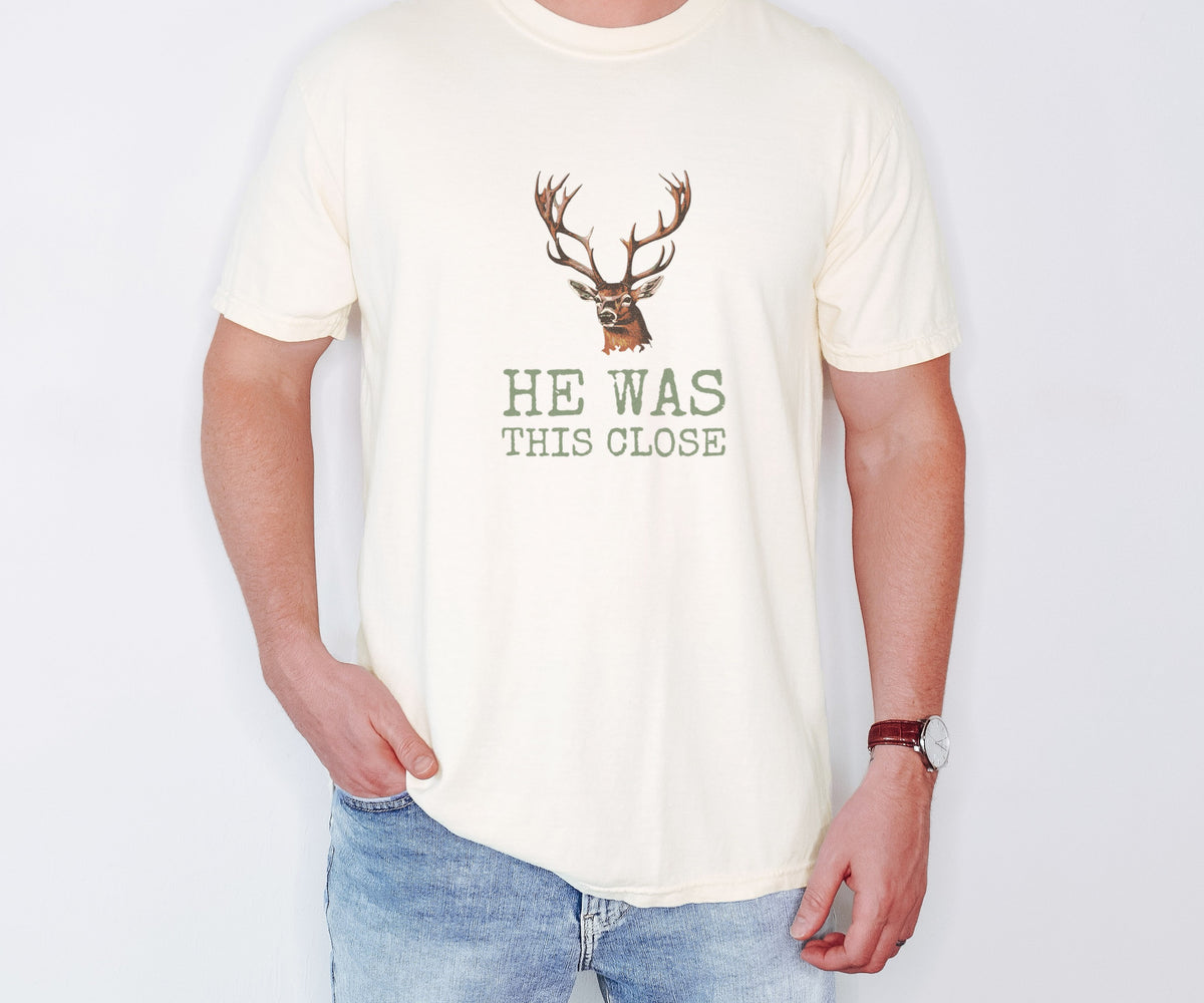 Hunter Fall Shirt - He Was This Close Tee worn