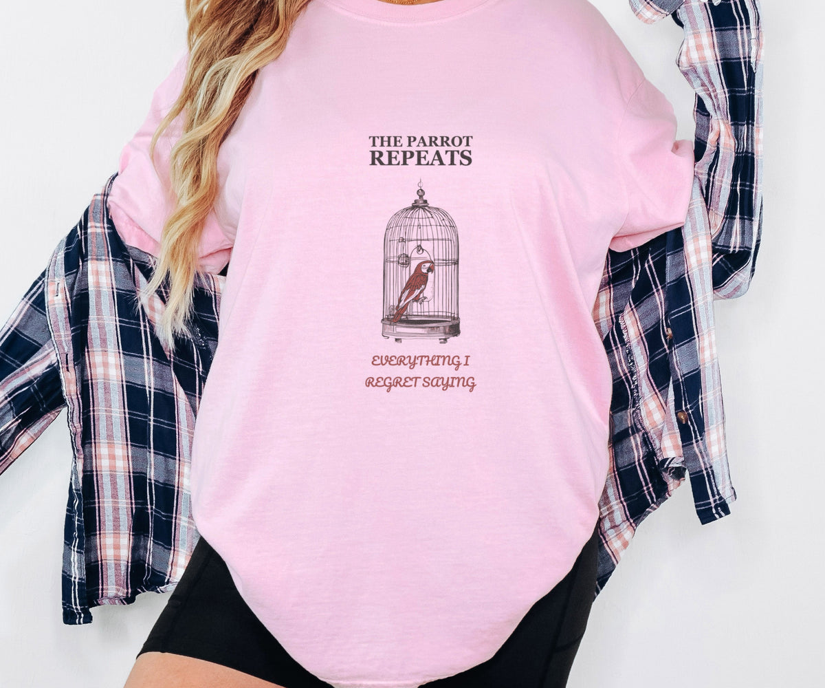 Funny The Parrot Repeats Everything I Regret Saying Shirt - photo 1