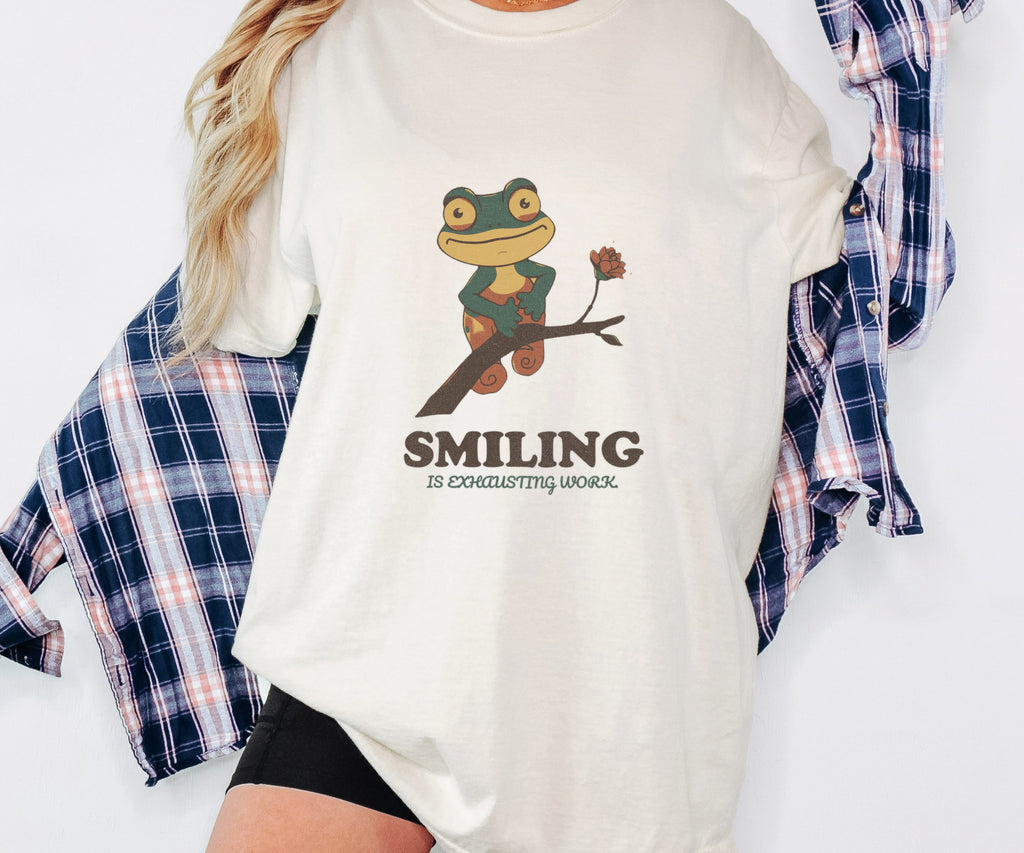 Smiling is Exhausting Work. Shirt Teacher Tee - photo 1