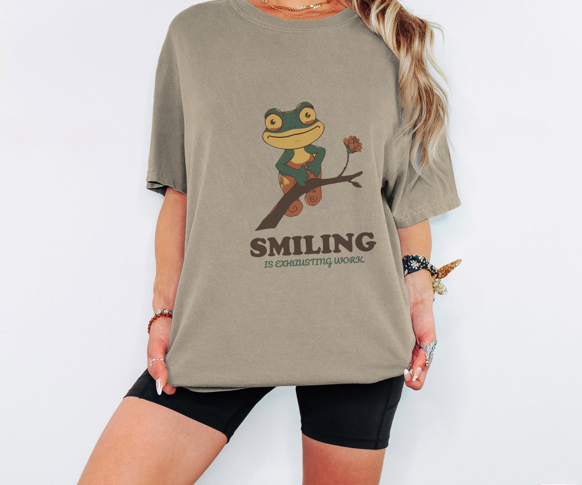Smiling is Exhausting Work. Shirt Teacher Tee - photo 2