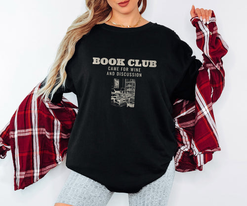 Book Club Gift Shirt - Book Club Came for Wine and Discussion Tee - photo 2