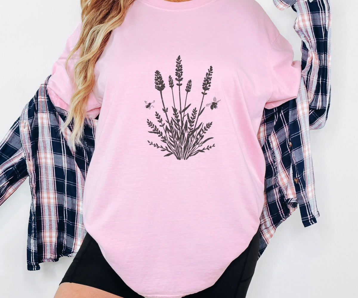 Lavender and Bees Shirt Home Gardener Summer Tee - photo 1