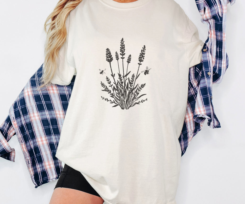 Lavender and Bees Shirt Home Gardener Summer Tee - photo 2