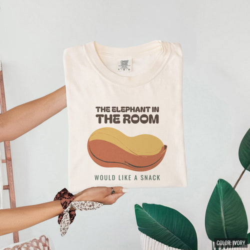 Animal Pun Fan Shirt - The Elephant in the Room Would Like a Snack Tee - photo 2