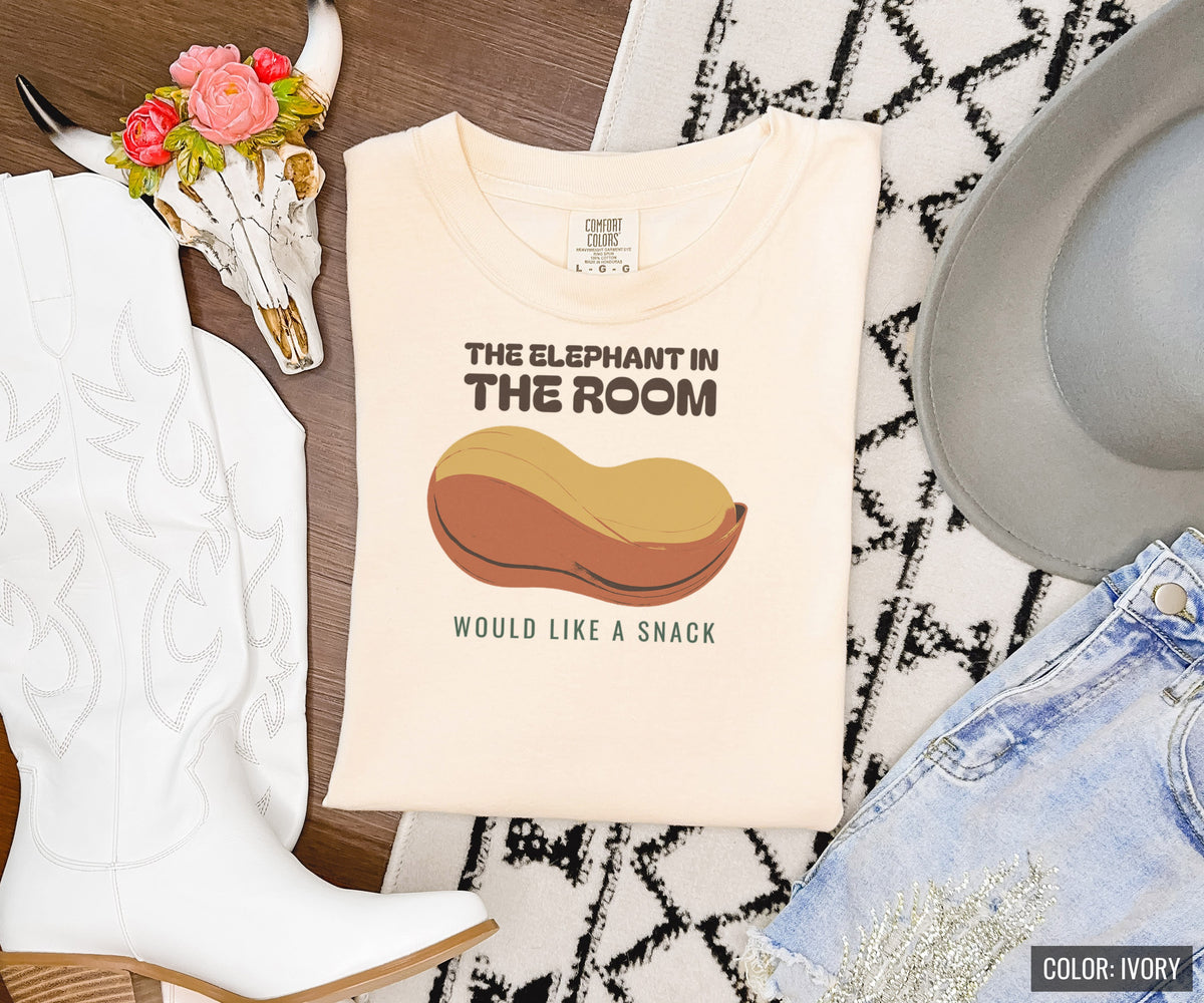 Animal Pun Fan Shirt - The Elephant in the Room Would Like a Snack Tee - photo 8