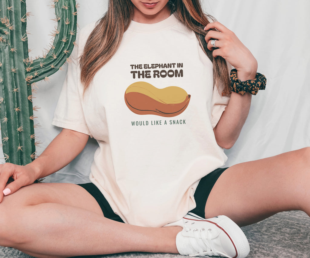 Animal Pun Fan Shirt - The Elephant in the Room Would Like a Snack Tee - photo 4