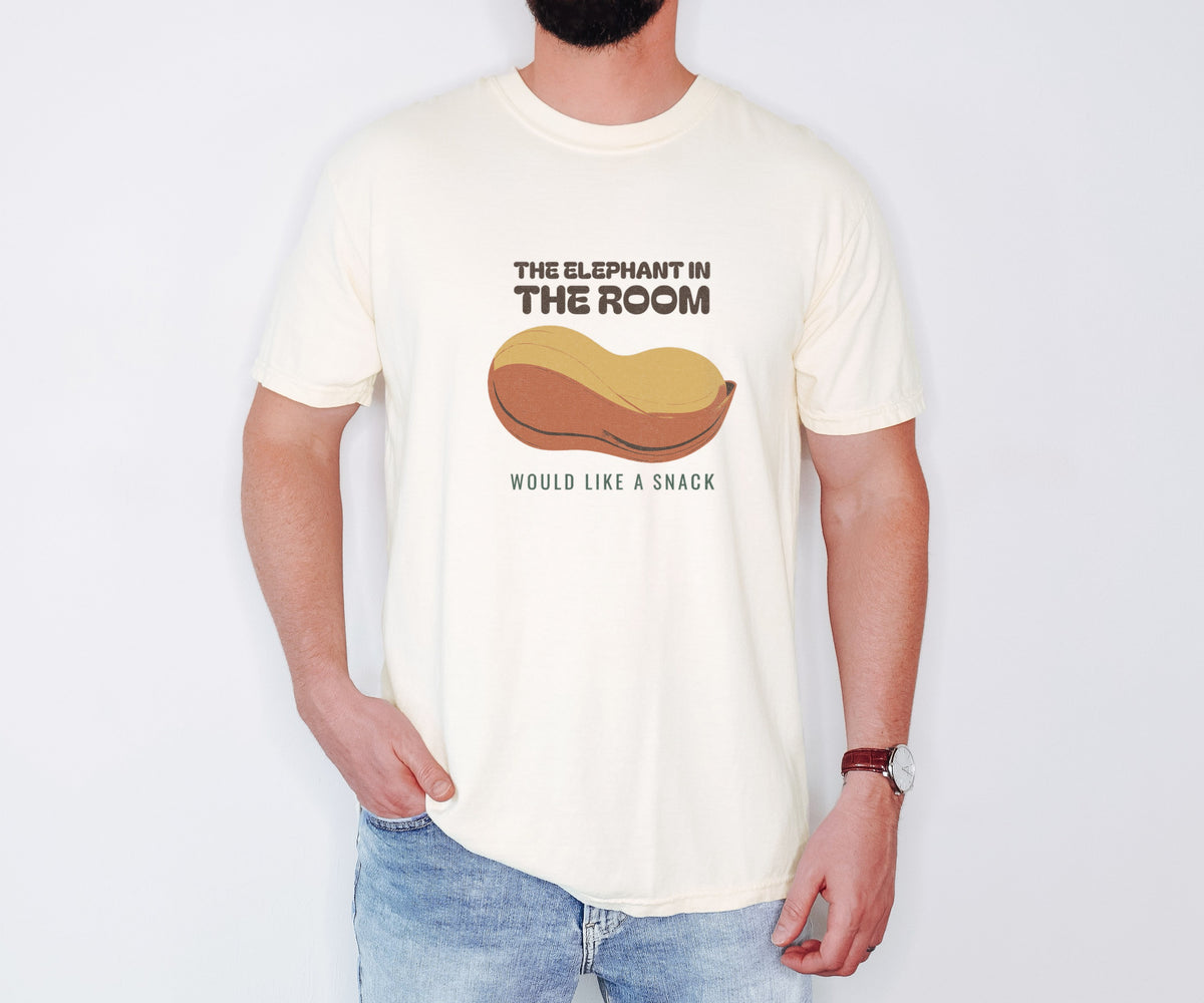 Animal Pun Fan Shirt - The Elephant in the Room Would Like a Snack Tee - photo 1