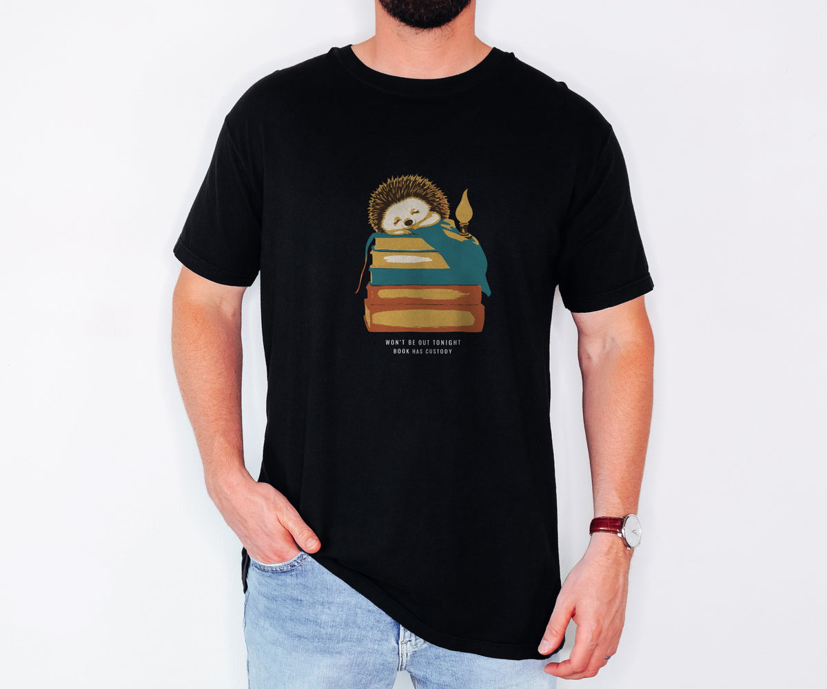 Cozy Reader Shirt - Won't Be Out Tonight Book Has Custody Tee - photo 1