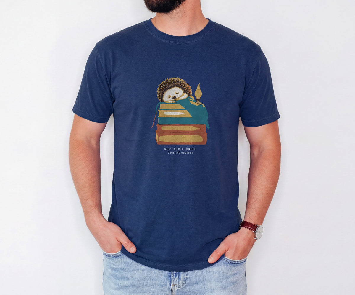Cozy Reader Shirt - Won't Be Out Tonight Book Has Custody Tee - photo 4