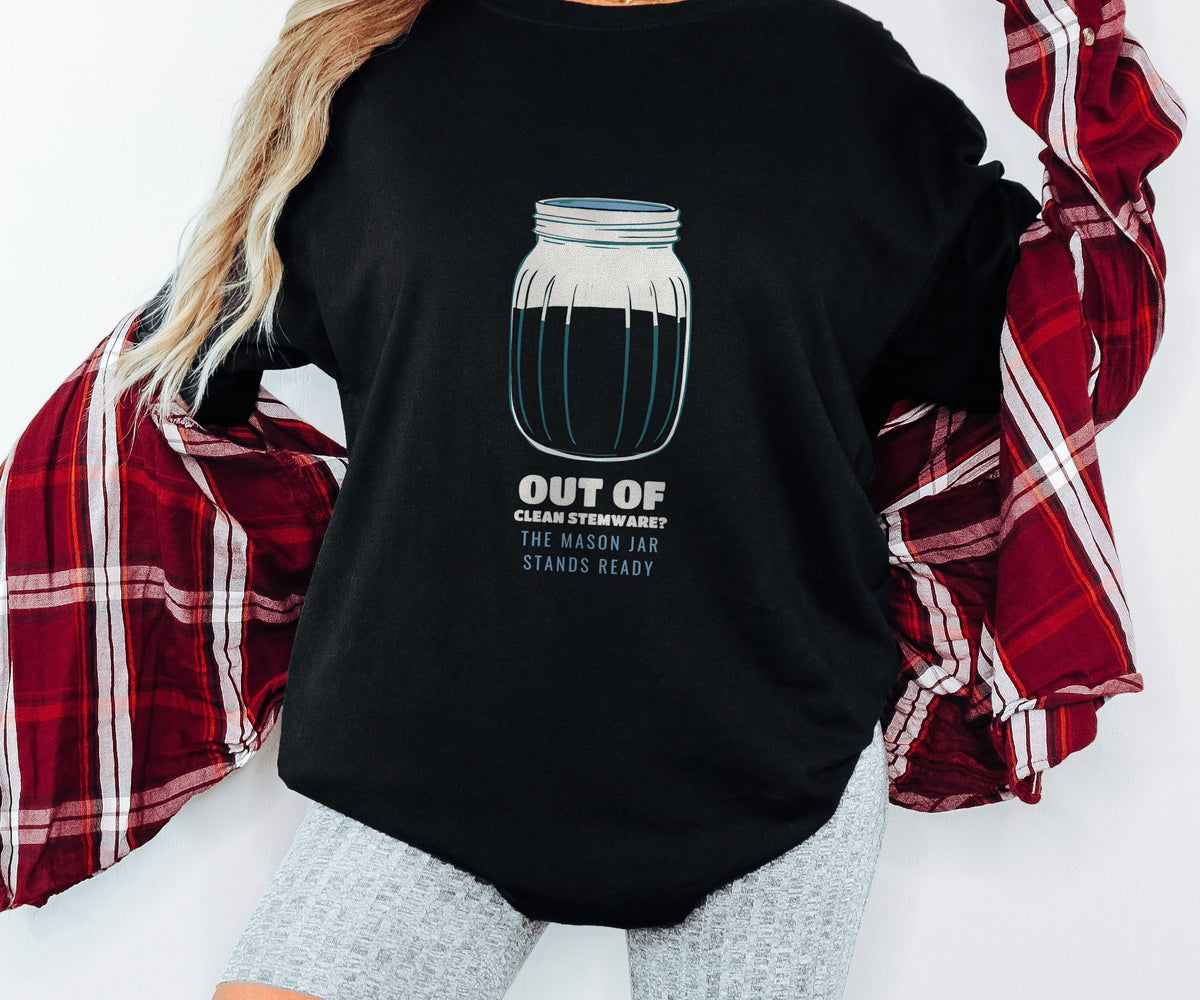 Out of Clean Stemware? Shirt Wine Lover Tee - photo 2
