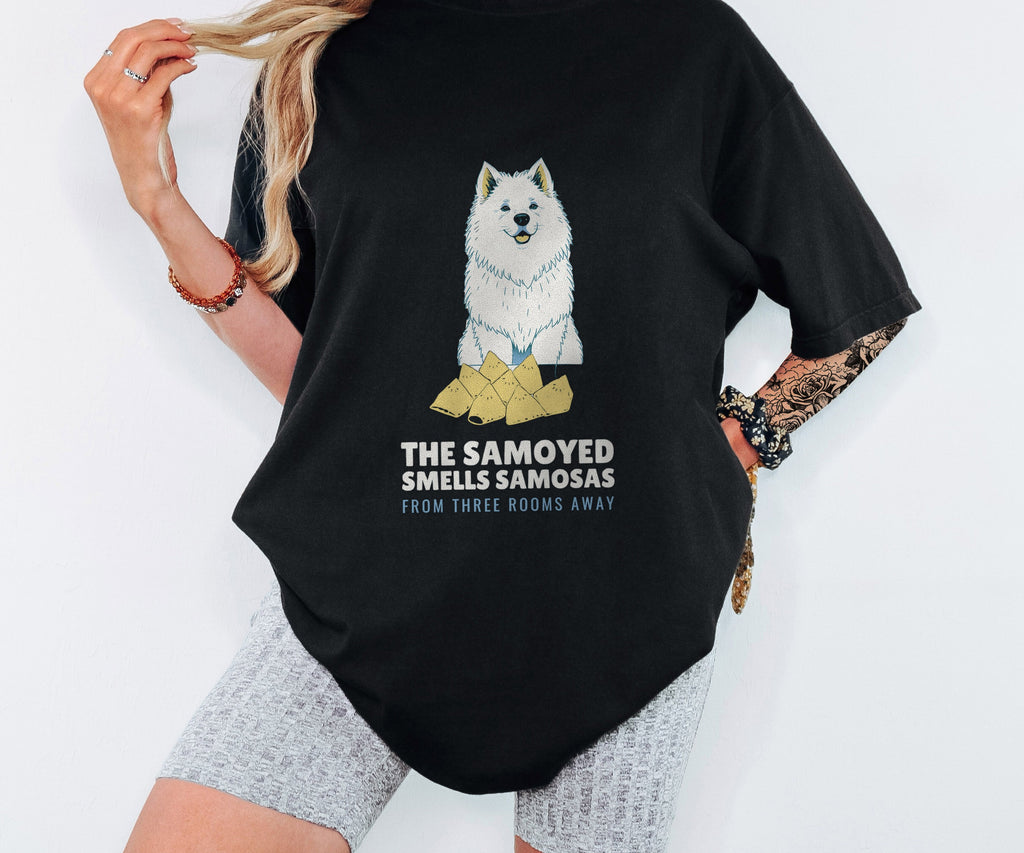 Funny The Samoyed Smells Samosas from Three Rooms Away Shirt - photo 1