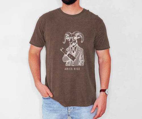 Aries Zodiac Shirt for Men - Aries Rise Tee worn