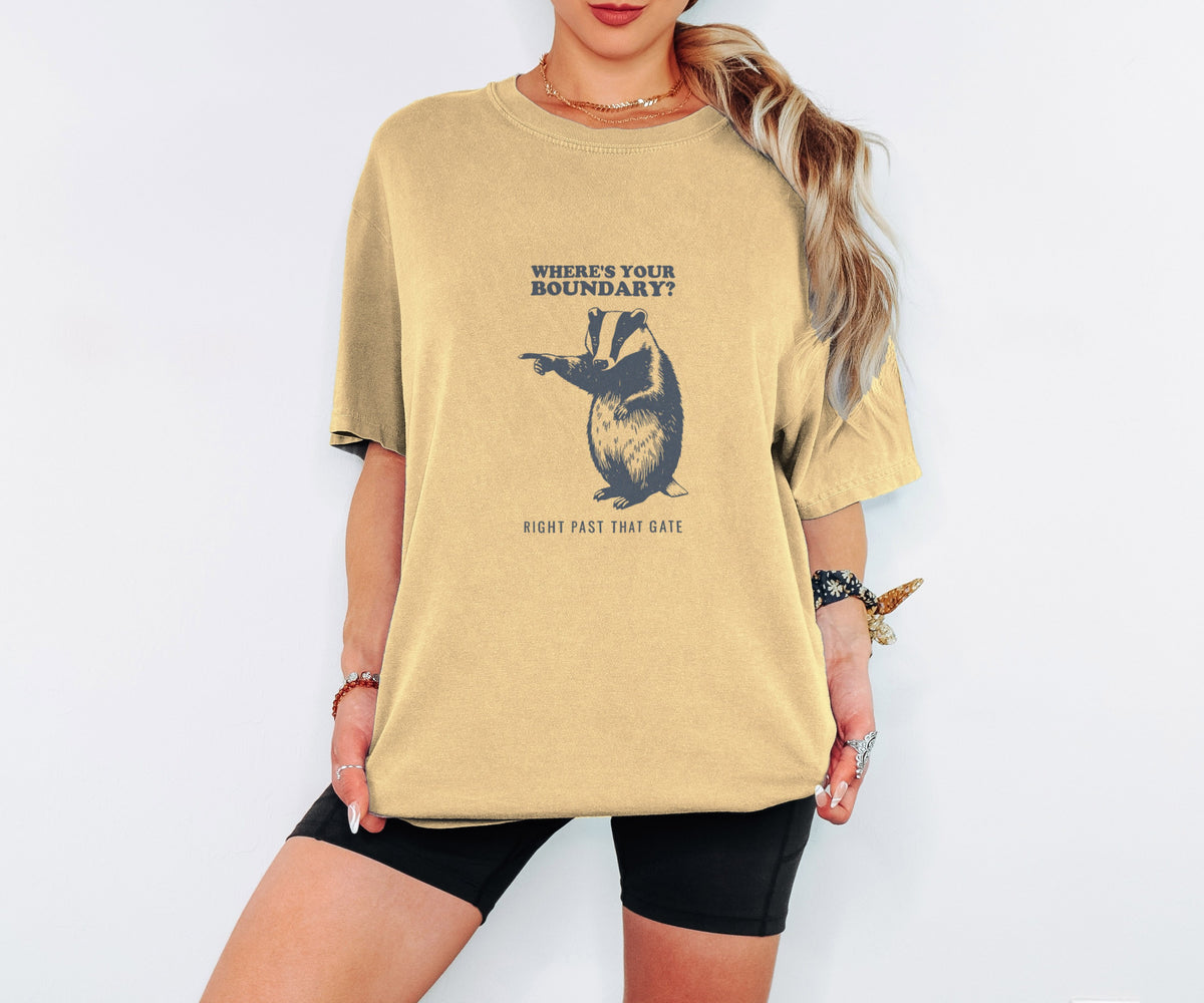 Women's Garden Boundary Tee - Badger Cottagecore Mental Health Gift - photo 1