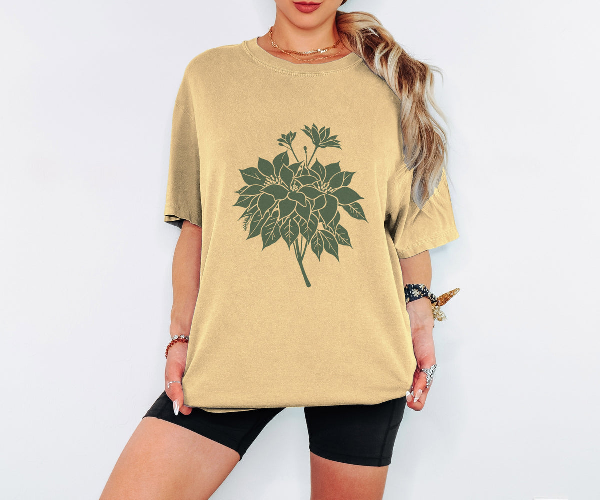 Botanical Illustration Christmas Shirt - Poinsettia Tee - photo 6