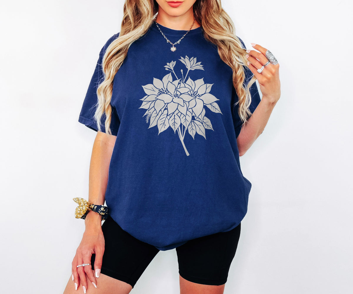 Botanical Illustration Christmas Shirt - Poinsettia Tee - photo 7