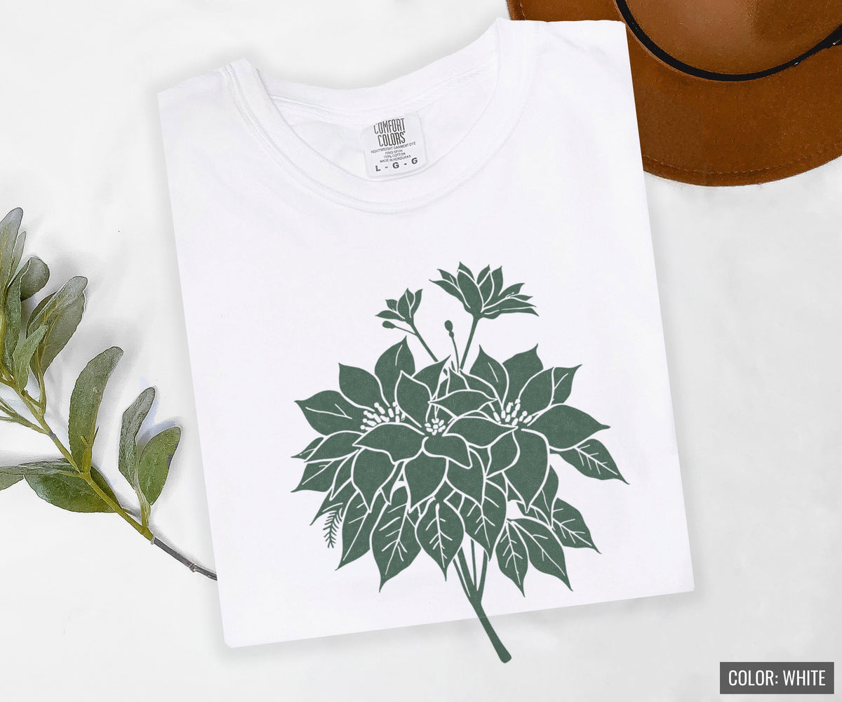 Botanical Illustration Christmas Shirt - Poinsettia Tee - photo 9