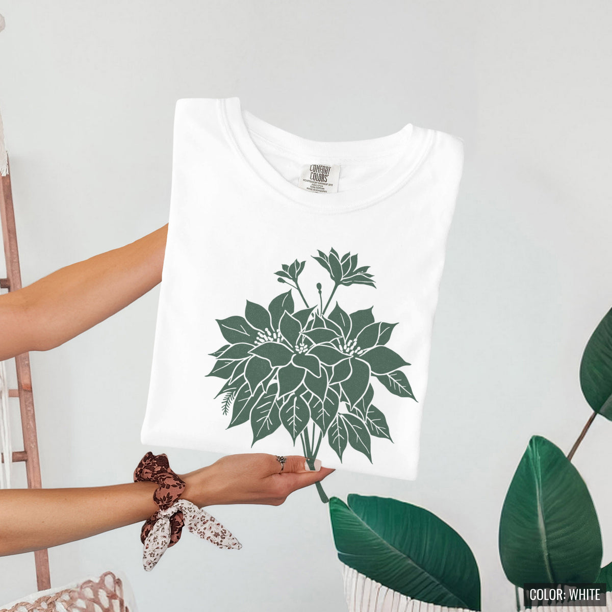 Botanical Illustration Christmas Shirt - Poinsettia Tee - photo 10