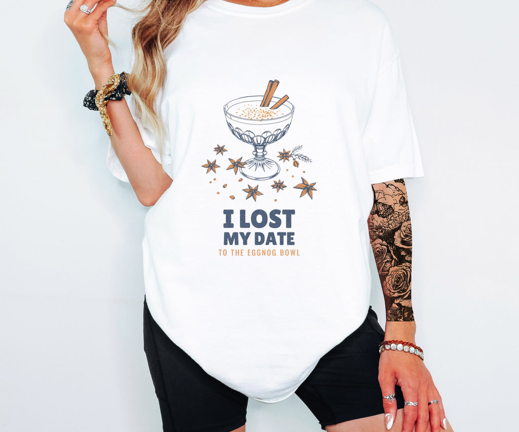 I Lost My Date to the Eggnog Bowl Shirt Party Attendee Tee - photo 6
