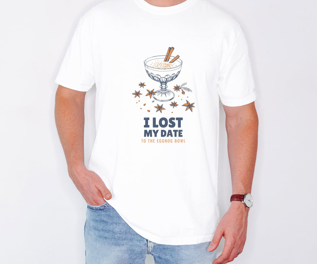 I Lost My Date to the Eggnog Bowl Shirt Party Attendee Tee - photo 2