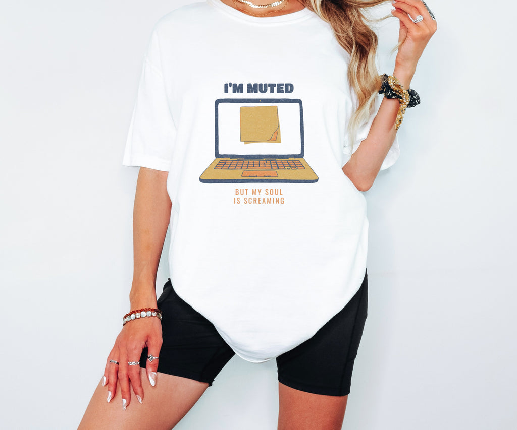 I'm Muted but My Soul is Screaming Shirt Office Worker Tee - photo 1
