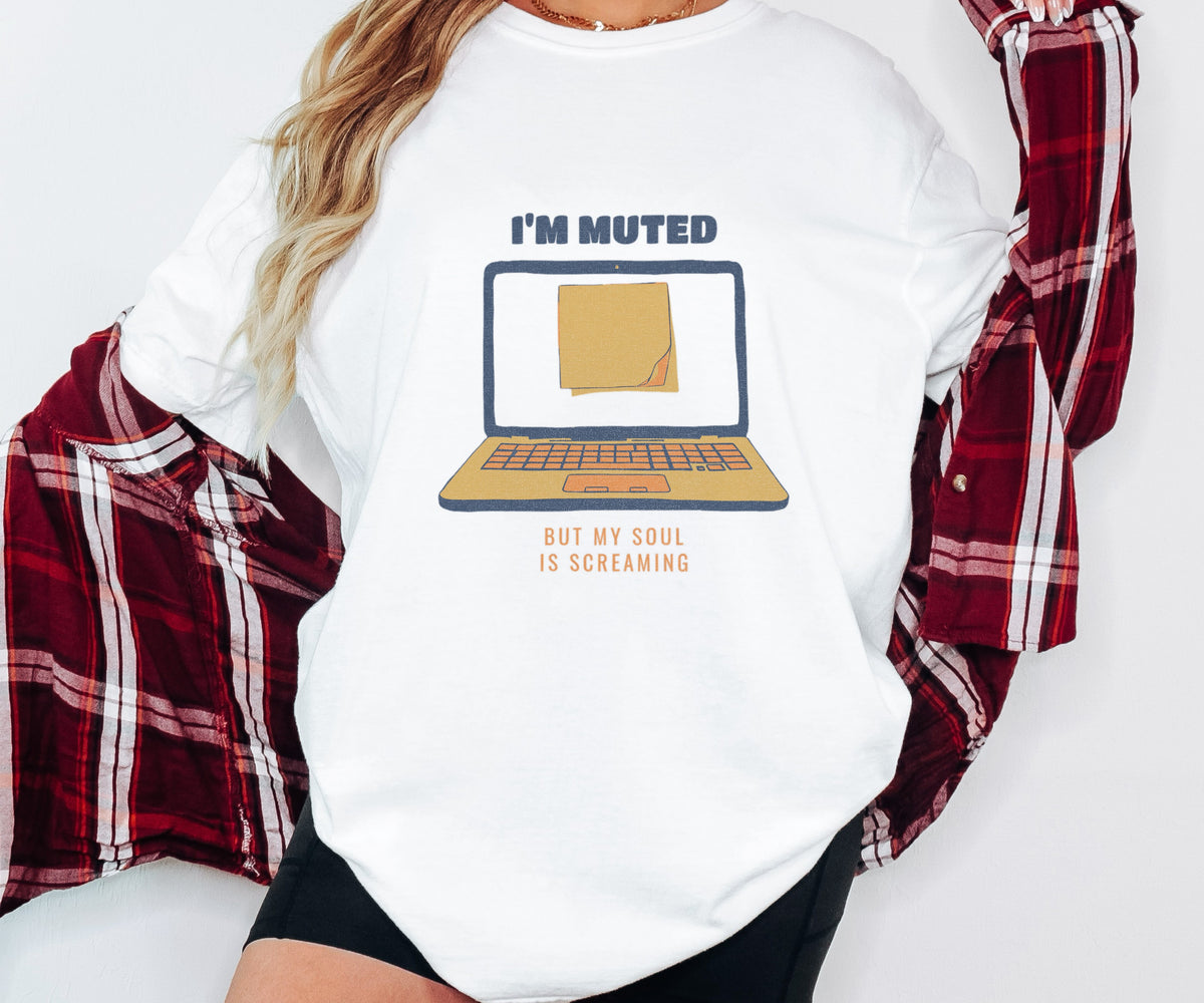 I'm Muted but My Soul is Screaming Shirt Office Worker Tee - photo 2