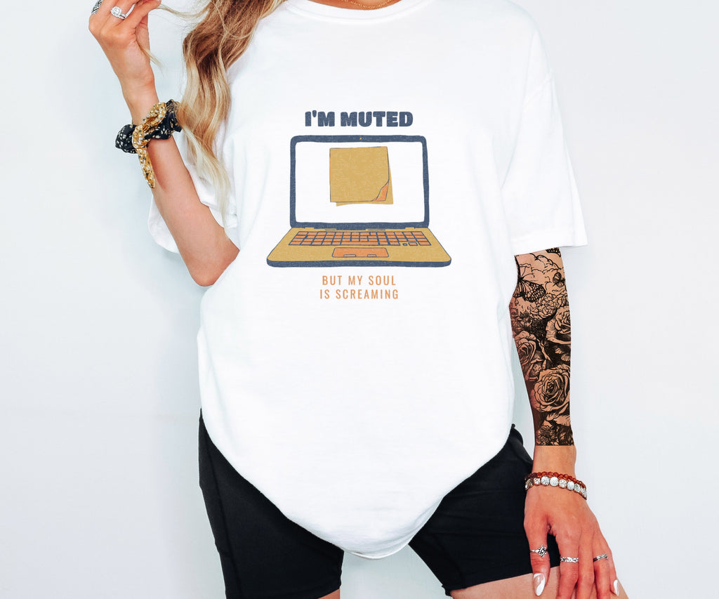 I'm Muted but My Soul is Screaming Shirt Office Worker Tee - photo 3