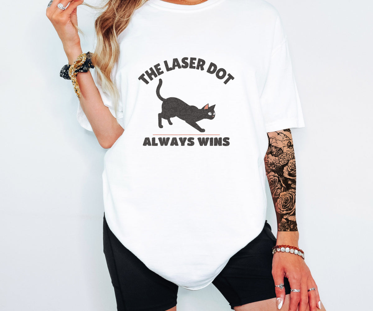 Black Cat Owner Shirt - The Laser Dot Always Wins Tee - photo 2