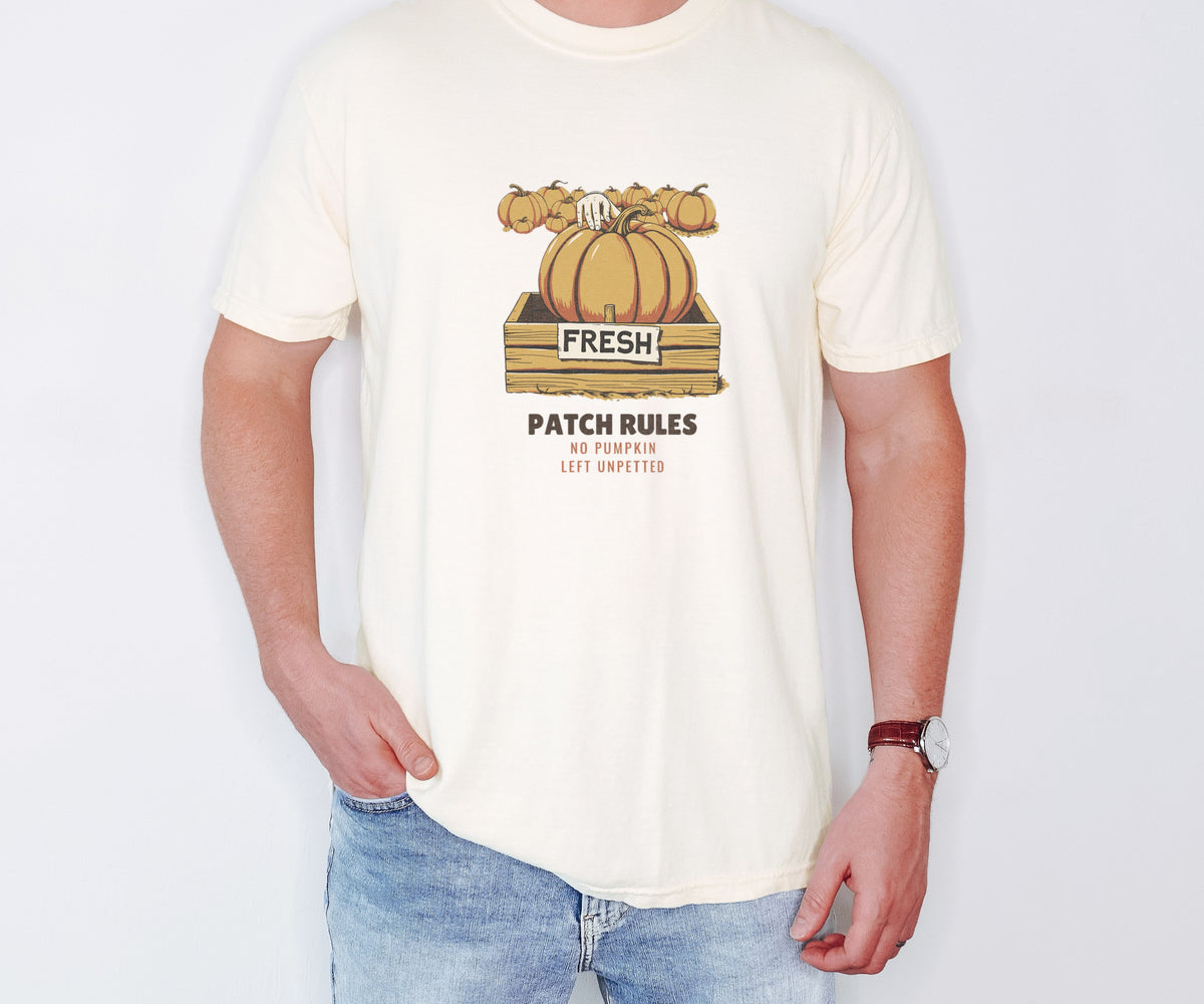 Patch Rules No Pumpkin Left Unpetted Shirt Dad Tee - photo 1