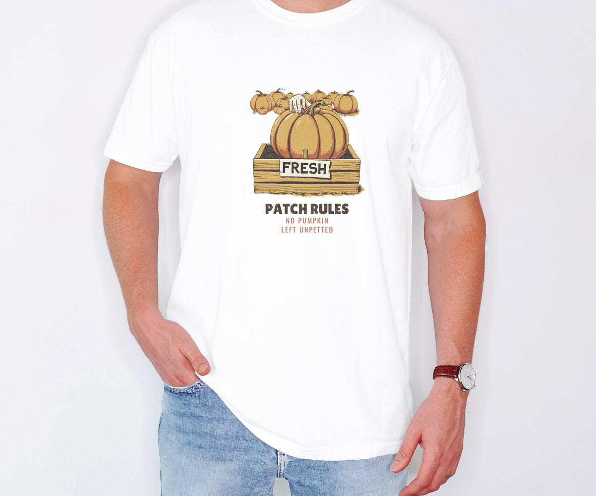 Patch Rules No Pumpkin Left Unpetted Shirt Dad Tee - photo 2