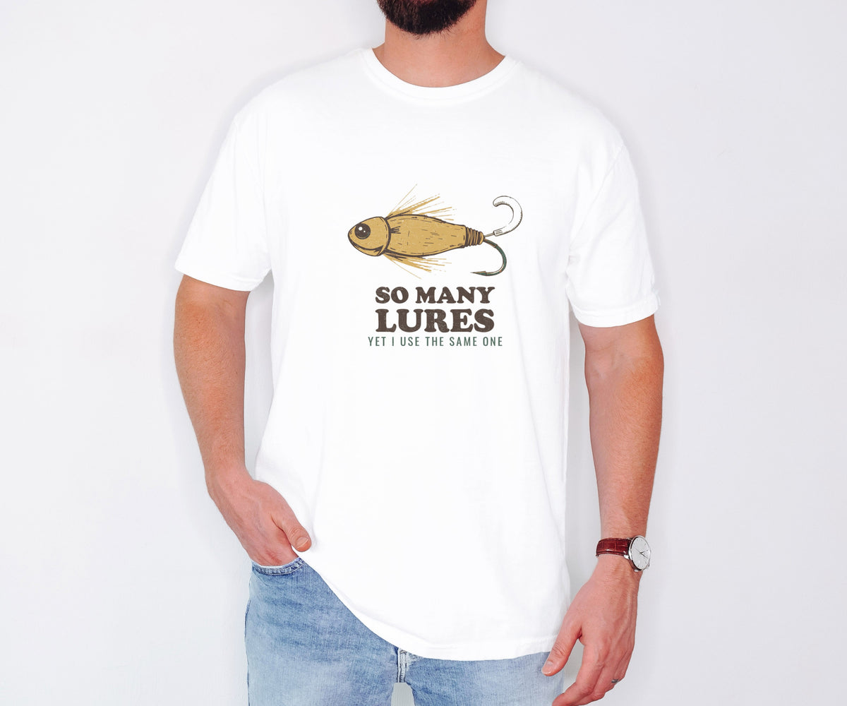Funny Fishing Shirt - So Many Lures Yet I Use The Same One Tee - photo 1
