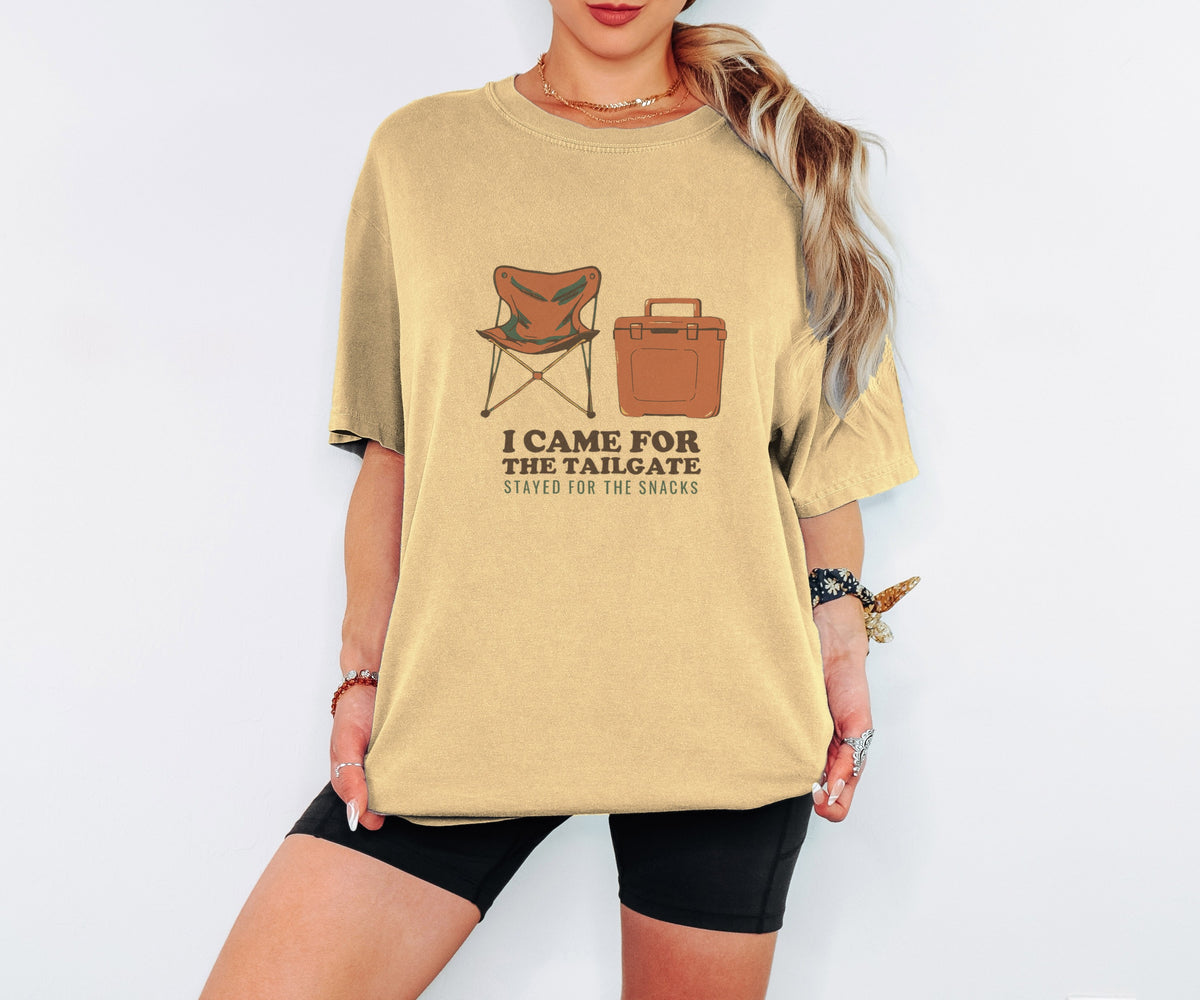 Tailgate Snacks Tee - Retro Camping Chair Cooler Graphic - photo 1