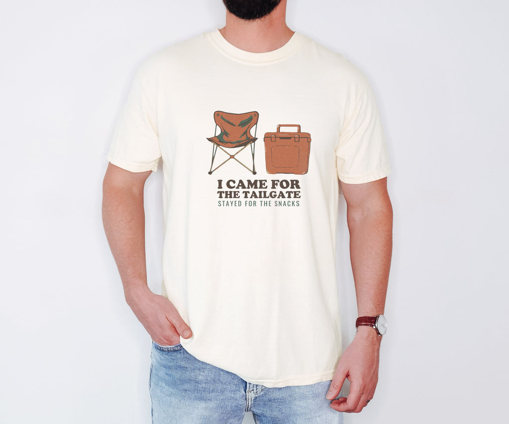 Tailgate Snacks Tee - Retro Camping Chair Cooler Graphic worn