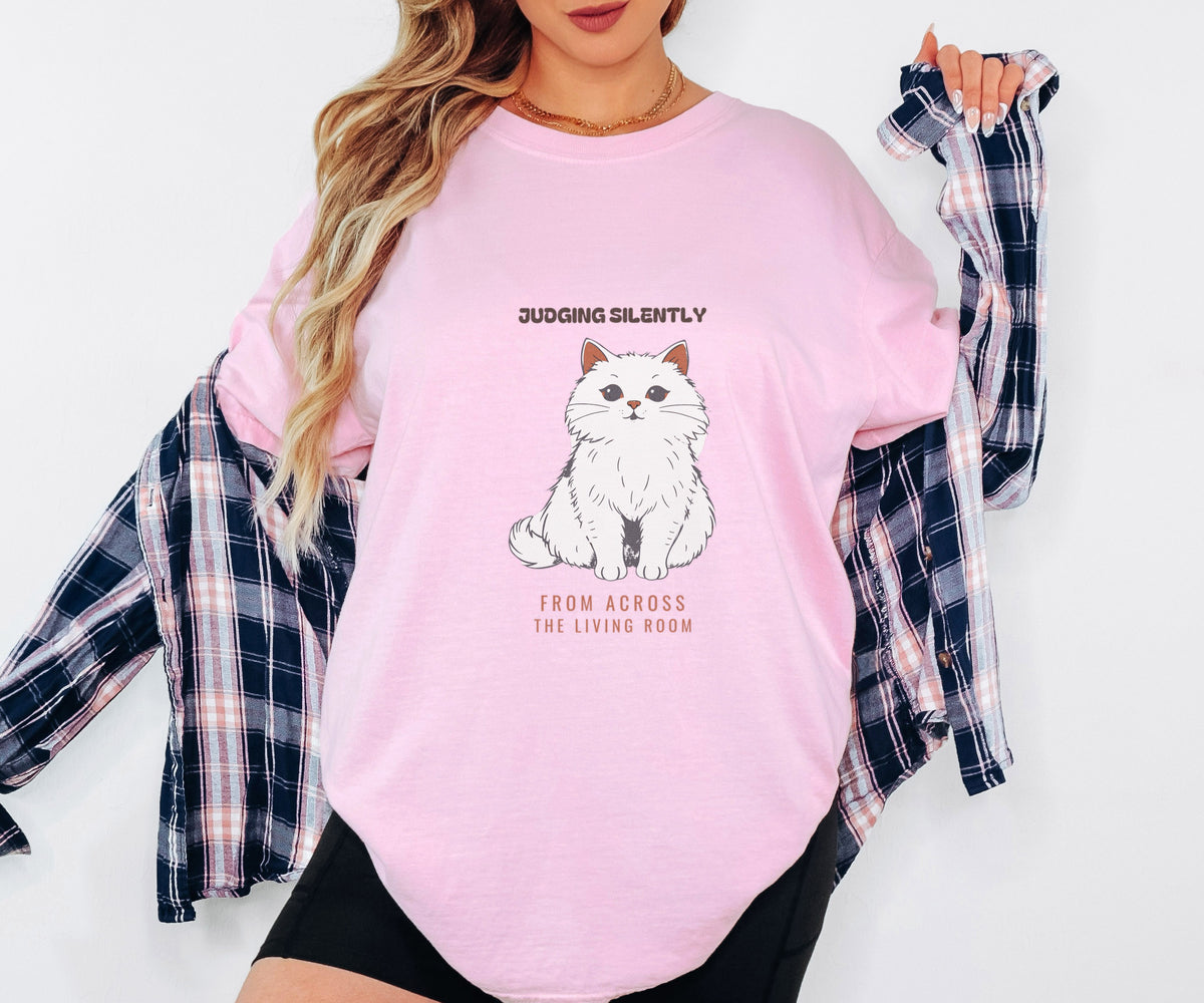 Cat Owner Shirt - Judging Silently From Across the Living Room Tee - photo 1