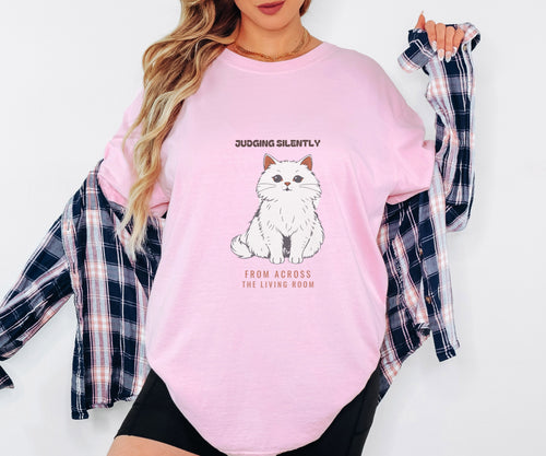 Cat Owner Shirt - Judging Silently From Across the Living Room Tee - photo 1