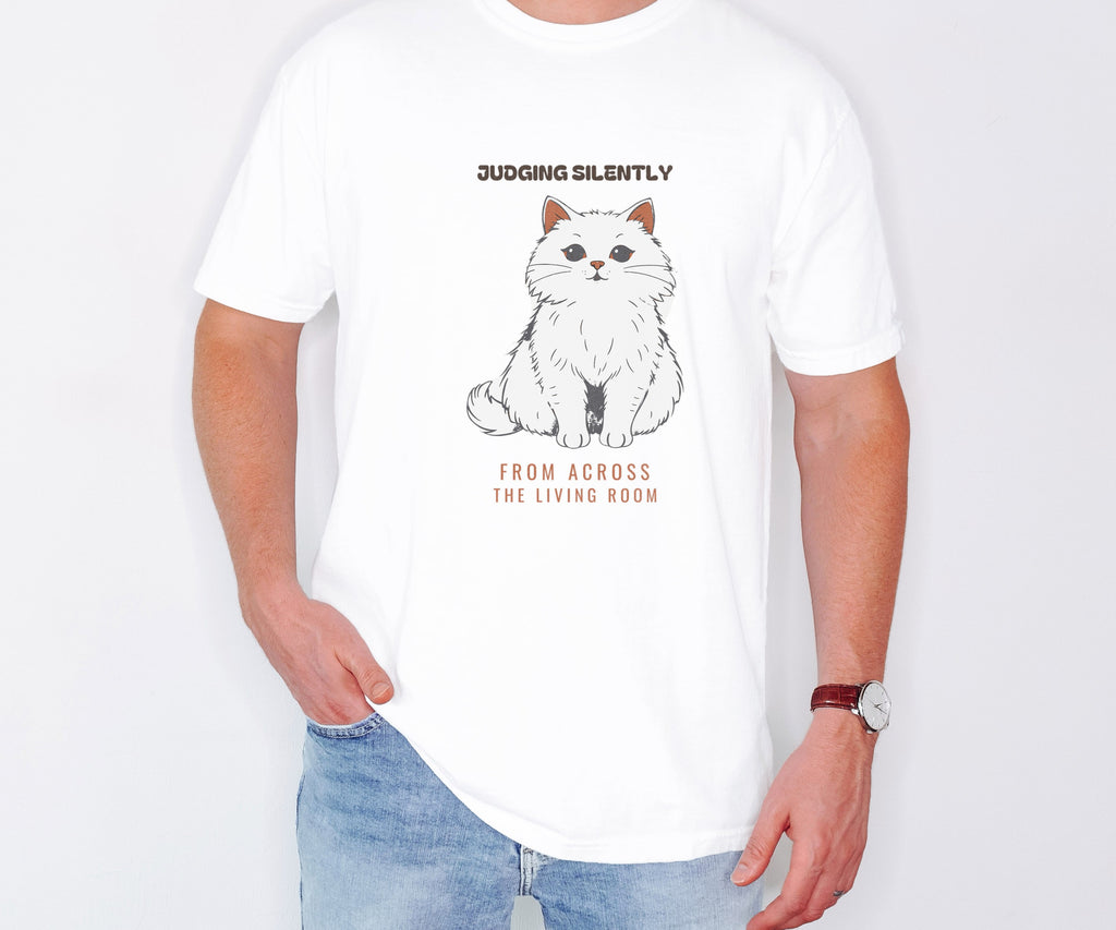 Cat Owner Shirt - Judging Silently From Across the Living Room Tee - photo 2