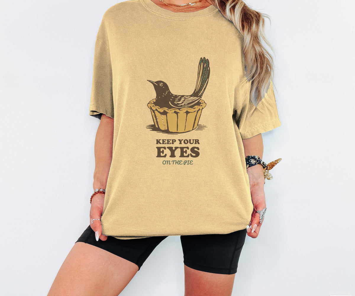 Home Baker Fall Shirt - Keep Your Eyes on the Pie Tee worn in Butter