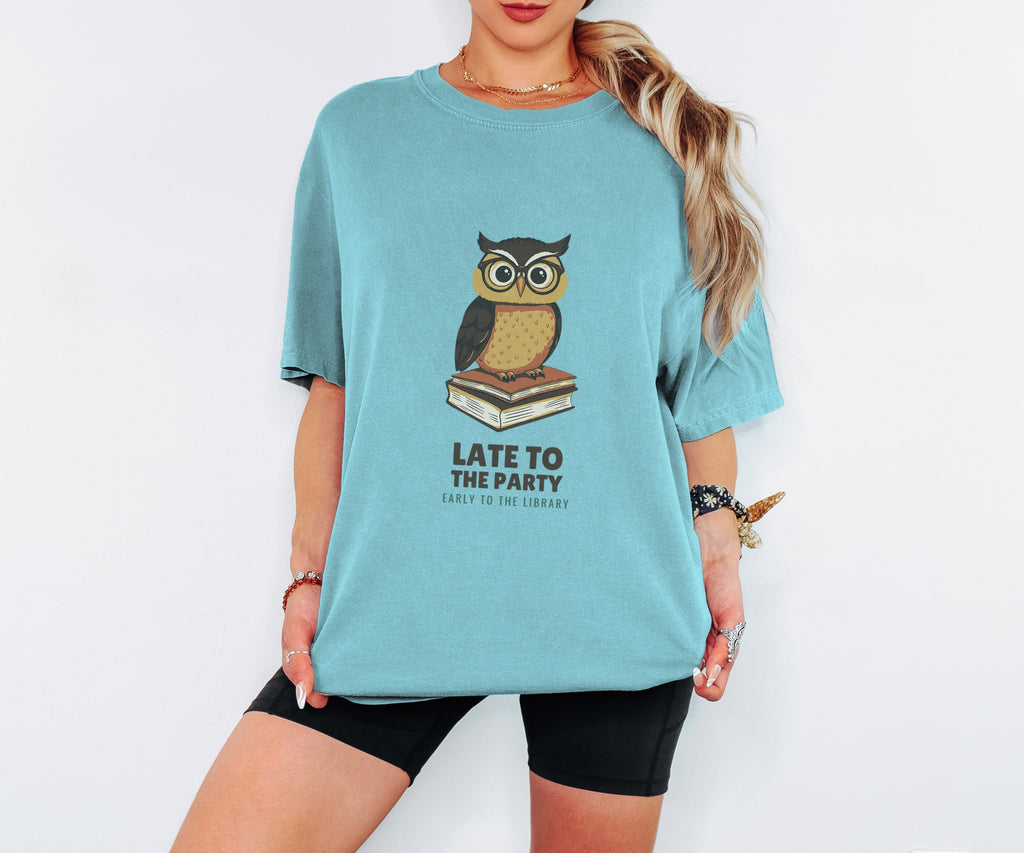 Funny Book Lover Shirt - Late to the Party Early to the Library - photo 4
