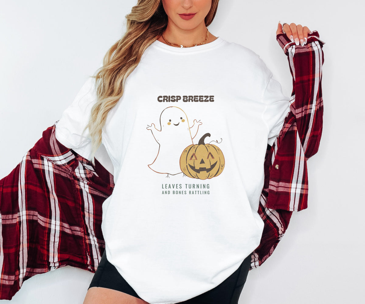 Spooky Season Shirt - Crisp Breeze Leaves Turning and Bones Rattling - photo 1