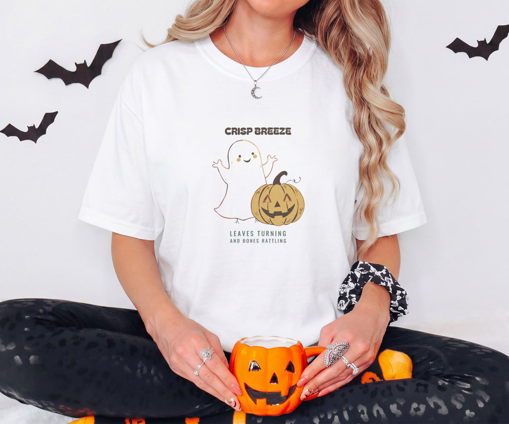 Spooky Season Shirt - Crisp Breeze Leaves Turning and Bones Rattling - photo 2